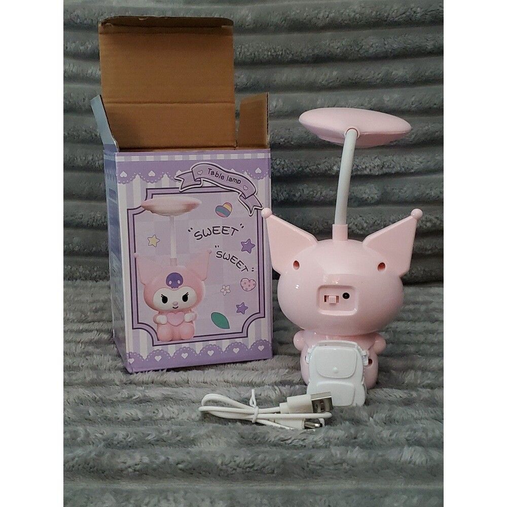 Set of 3 Small Kuromi Table Lamps 2 Black/ 1 Pink New - Picture 11 of 13